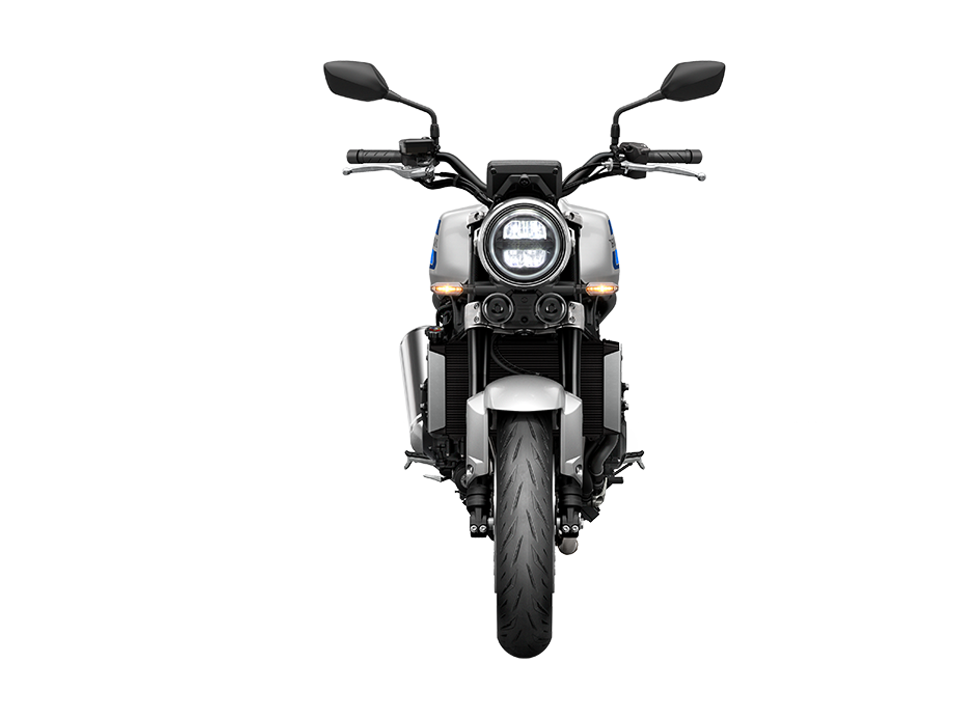 26YM CB1000F NH D19M Wolfsilvermetallic Bluestripe Studio Front Highbeamon.png