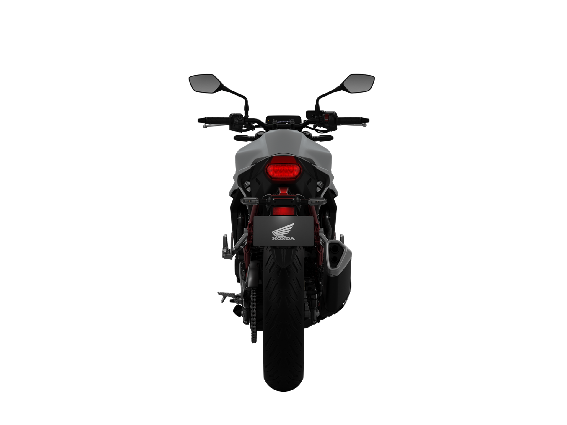 25YM CB750 Hornet Studio MAT Pearl Glare White Rear With Tail Lamp On.png