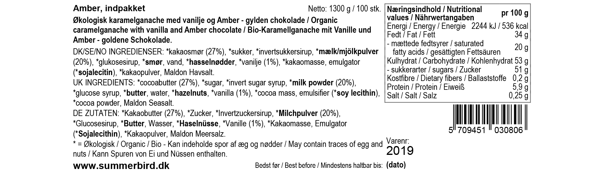 Se ingredienser - Summerbird - Amber