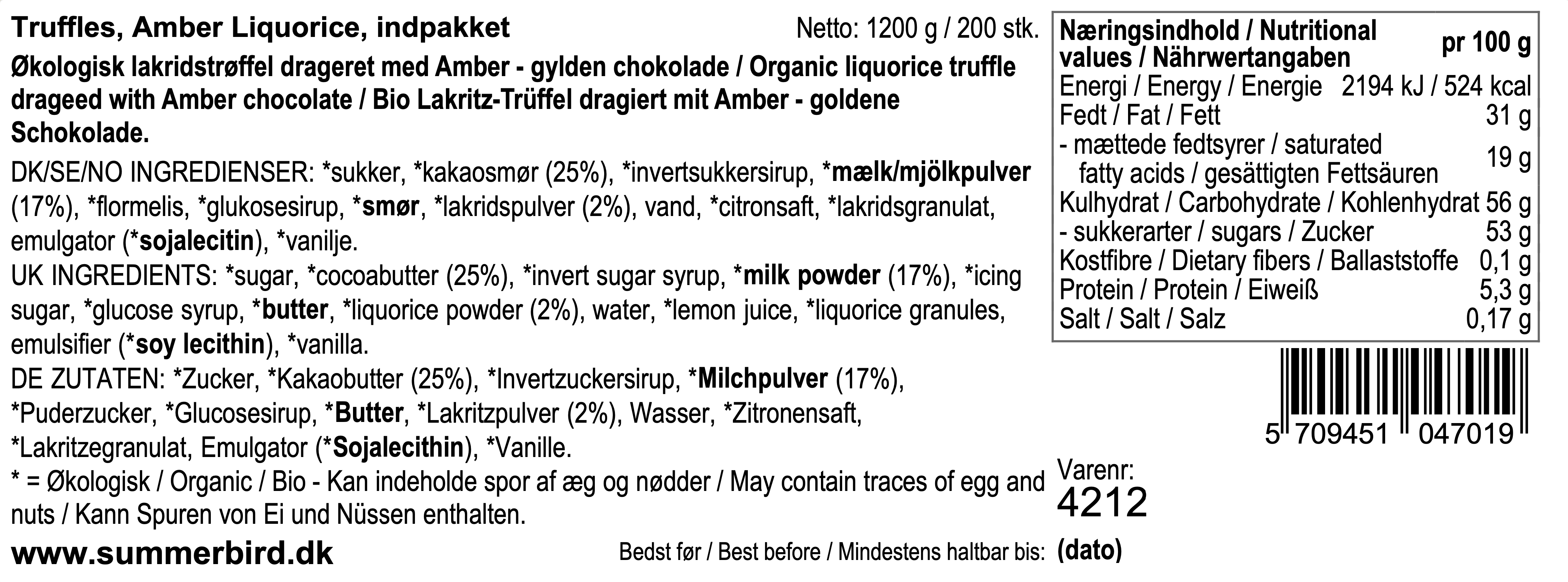 Se ingredienser - Amber Liquorice Truffles