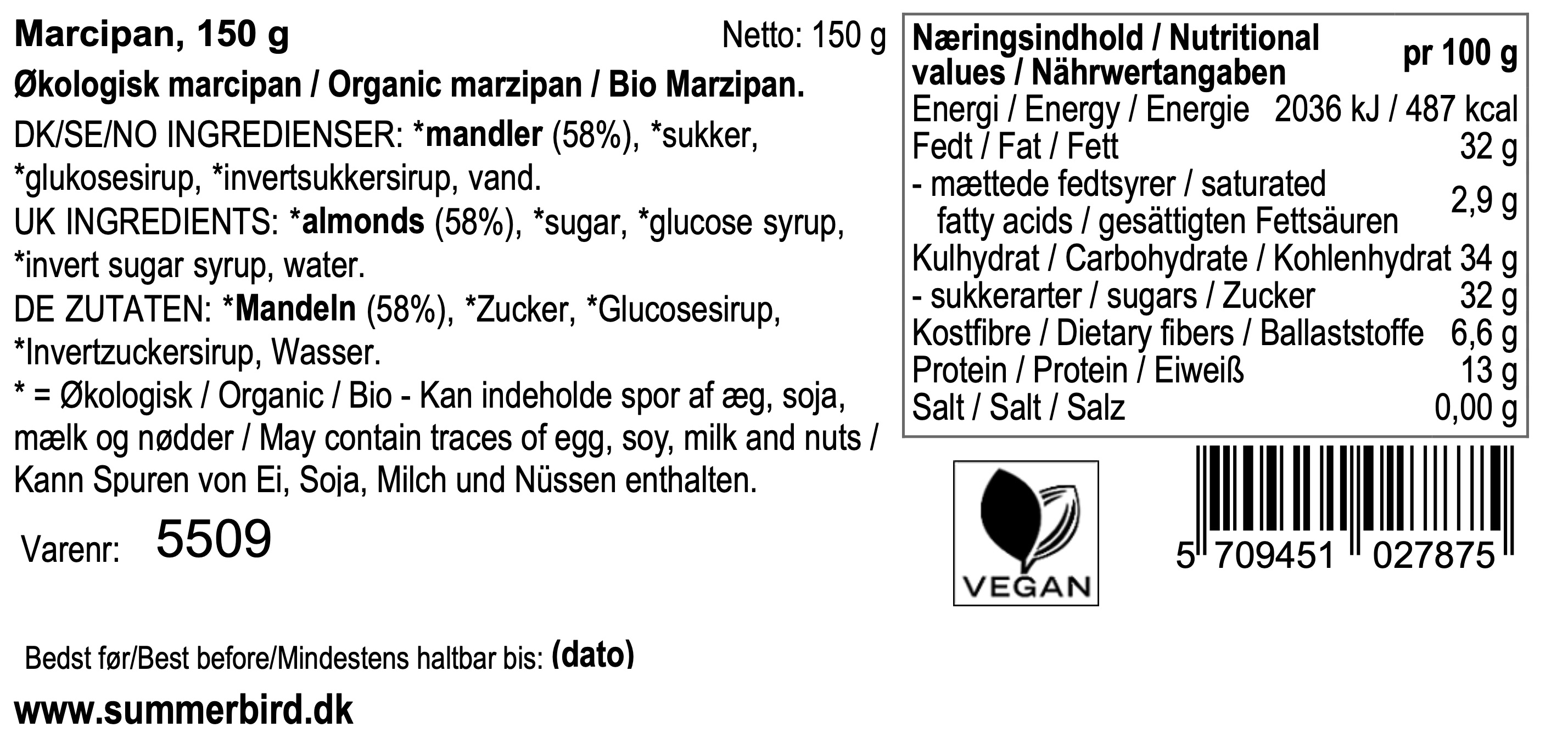 Se ingredienser - Marcipan