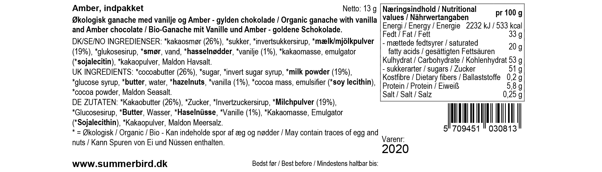 Se ingrediensene - Sommerfugl – Amber