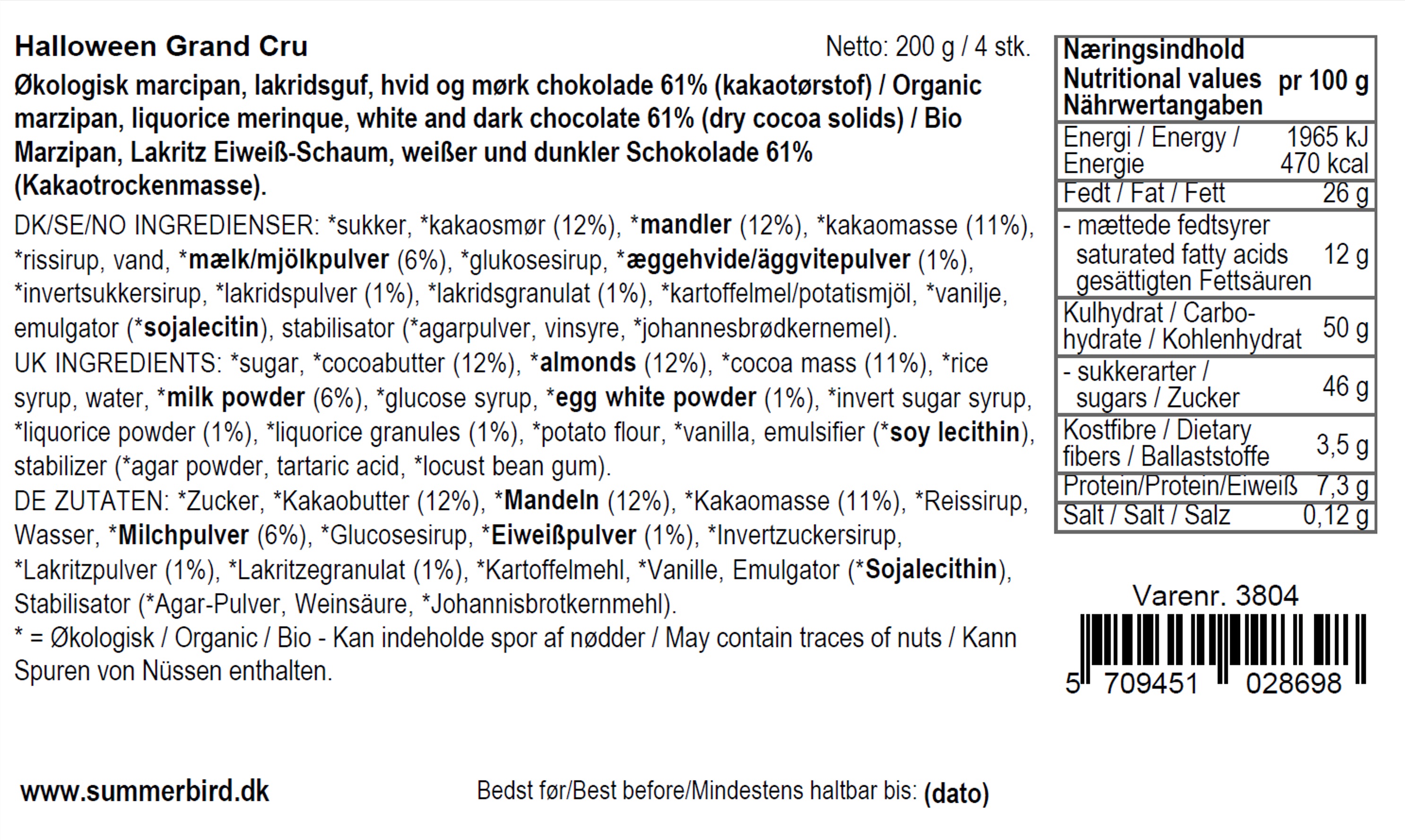 Se ingredienser - Halloween Grand Cru