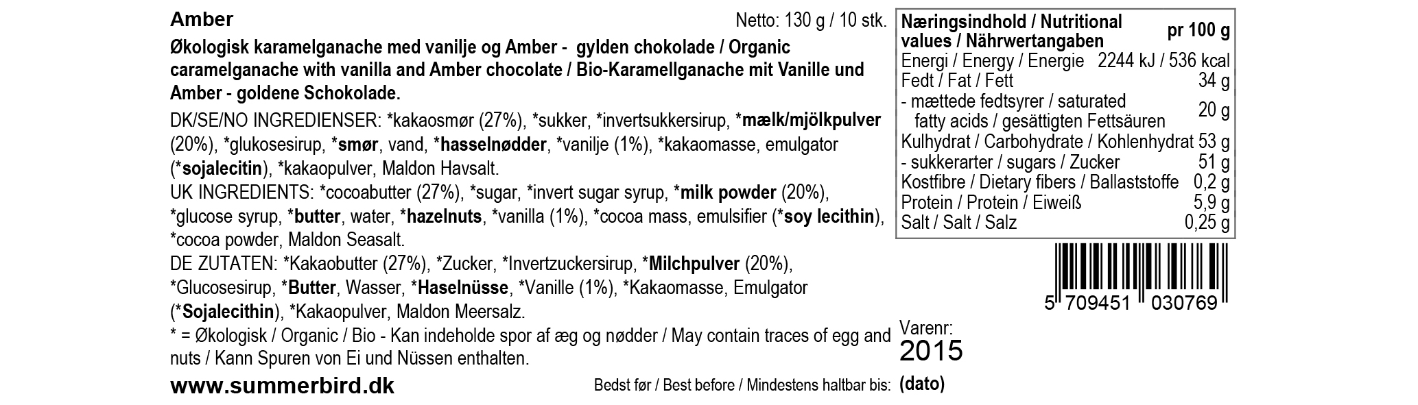 Se ingrediensene - Sommerfugl – Amber - Gaveeske