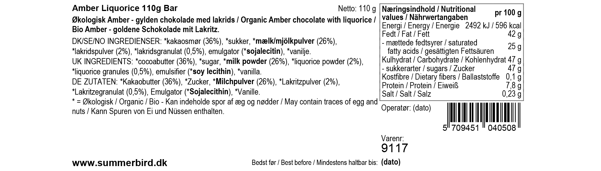 Se ingrediensene - Amber Liquorice - 110 g