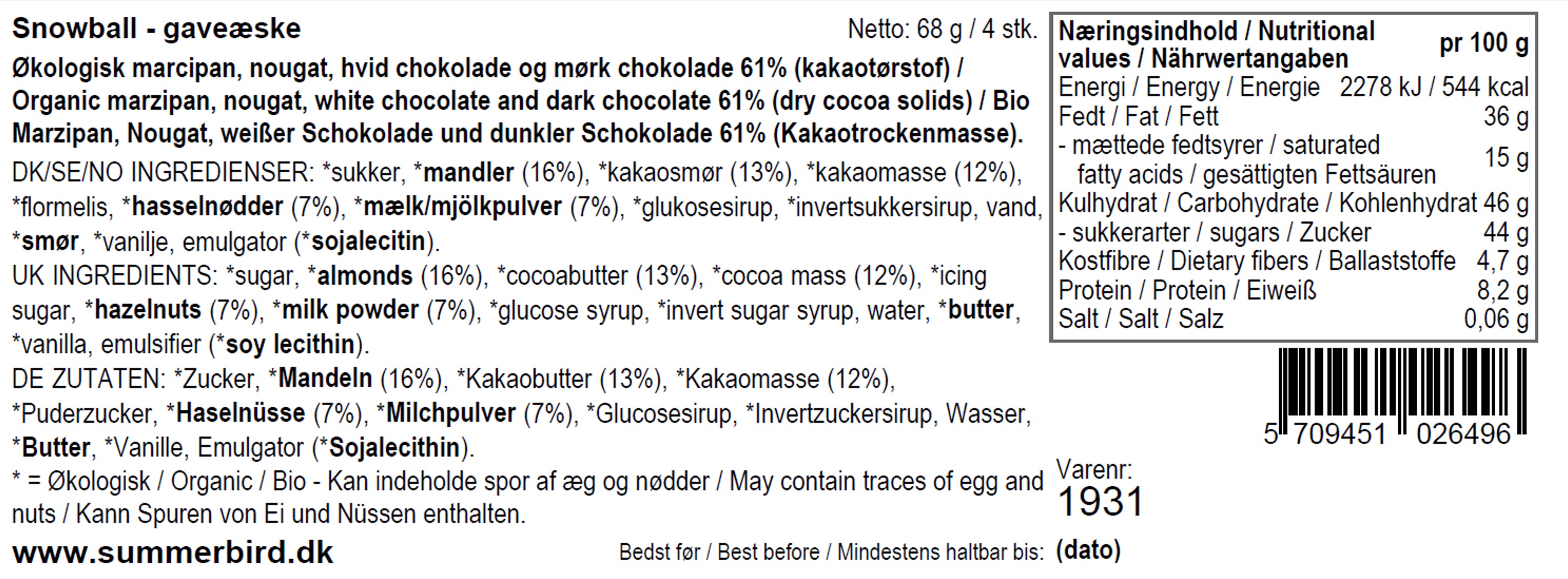 Se ingredienser - Snowball