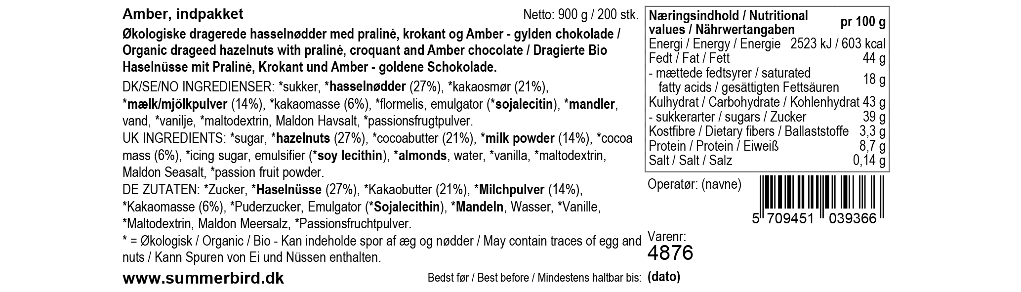Se ingredienser - Amber Dragée - 200 stk.
