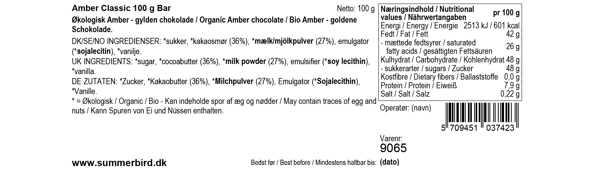 Se ingrediensene - Amber Classic - 100 g