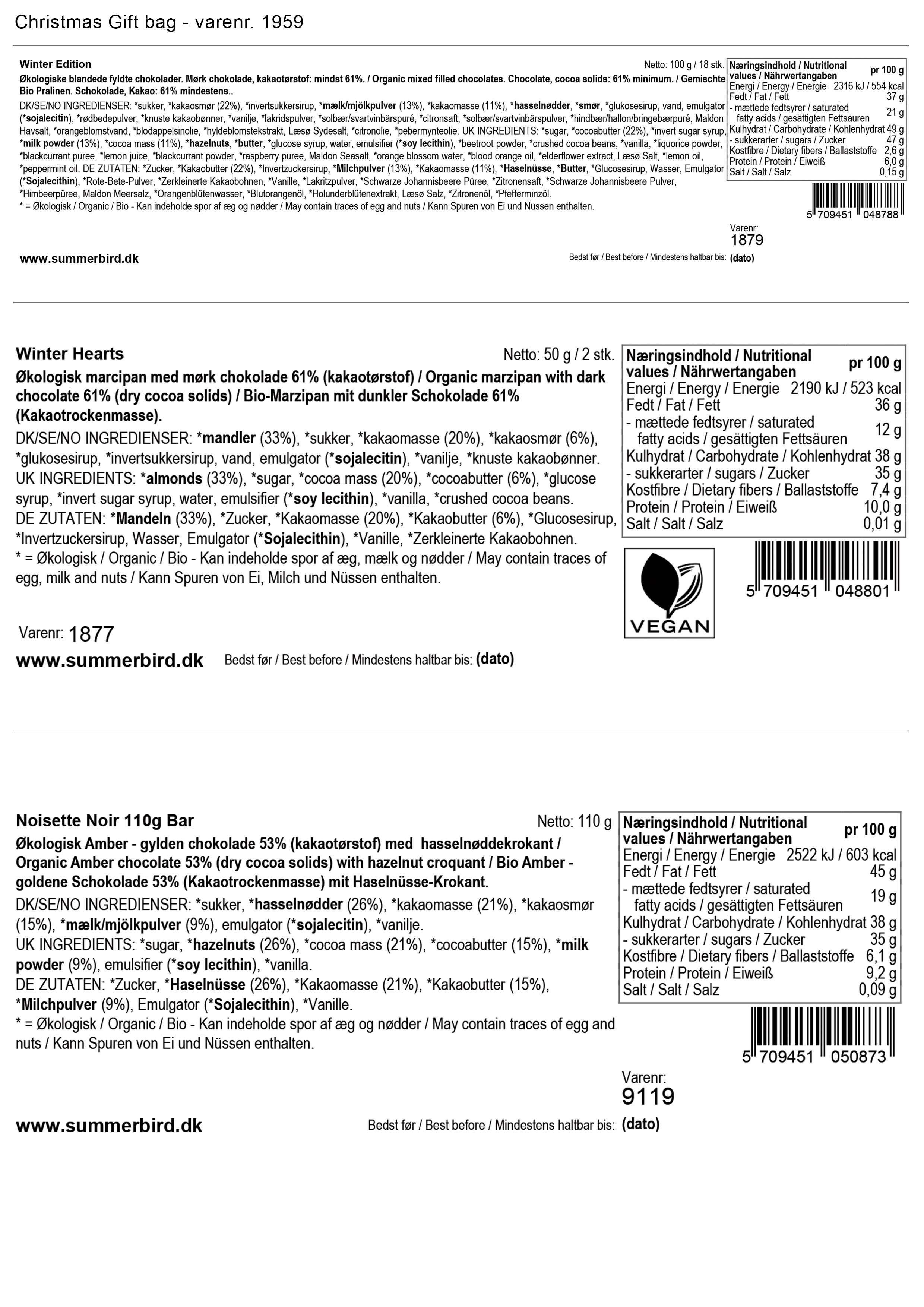 Zutaten & Nährwertangaben sehen - Christmas Gift Bag
